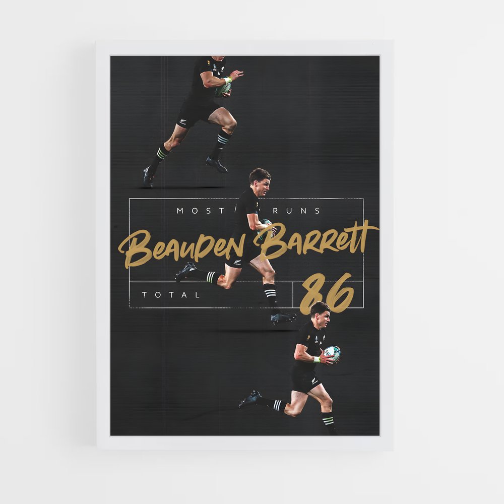 Poster Beauden de barrett – affiche Rugby (vue 3)